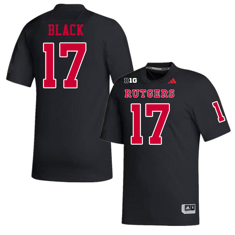 Men #17 Ben Black Rutgers Scarlet Knights 2024 College Football Jerseys Stitched-Black